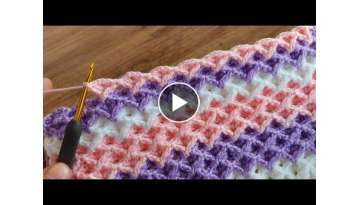 EASY CROCHET KNİTTNG.. YAPIMI KOLAY TIĞ İŞİ BATTANİYE ŞAL ATKI BERE ÖRGÜ MODELİ